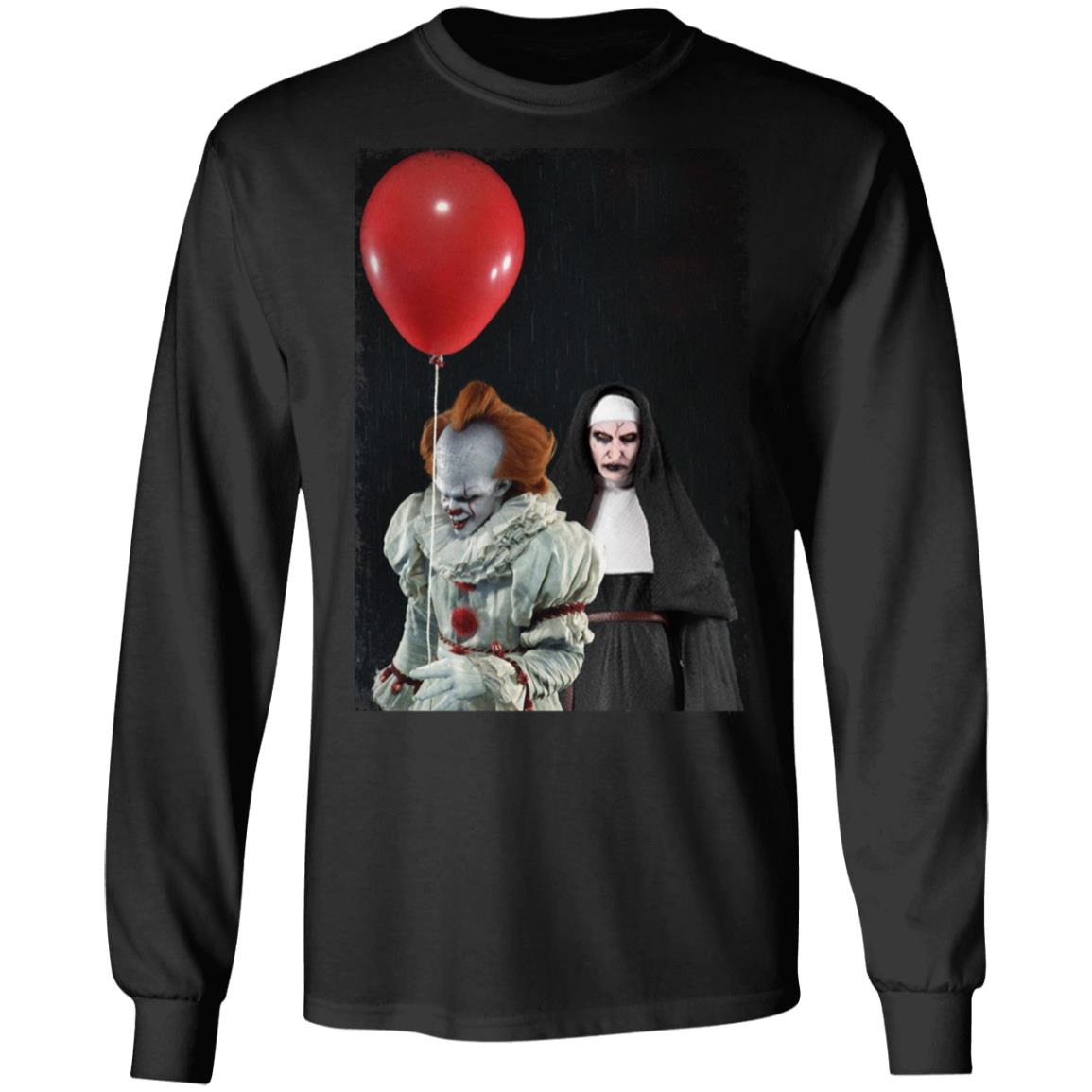 Pennywise IT And Valak The Nun Horror Movie Character Shirt