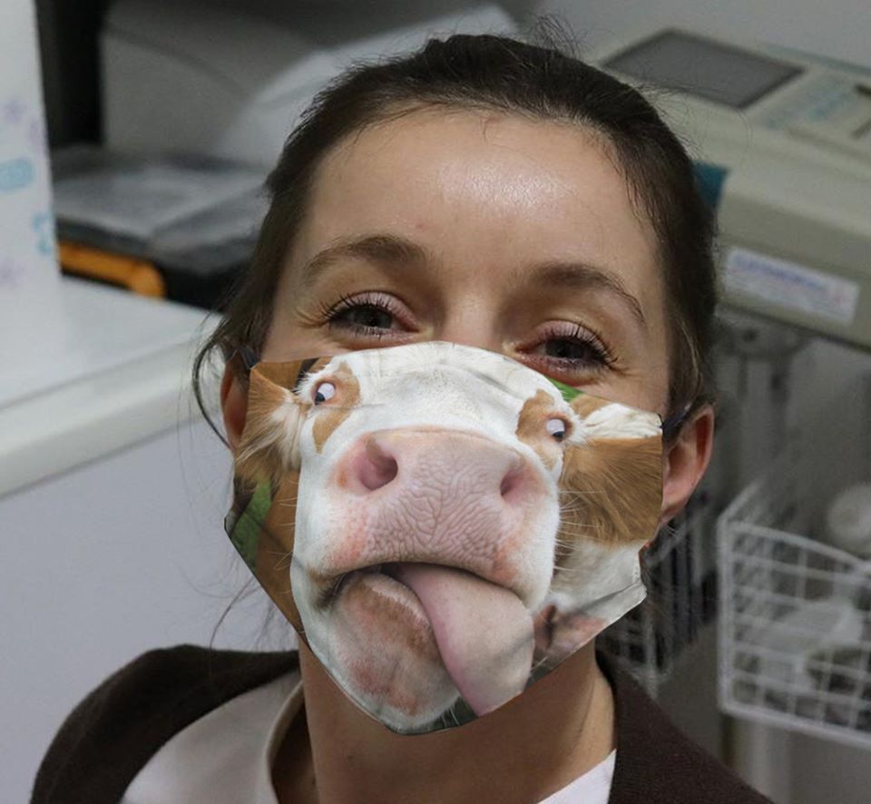 Funny Cow Tongue Cloth Face Mask | Teemoonley.com