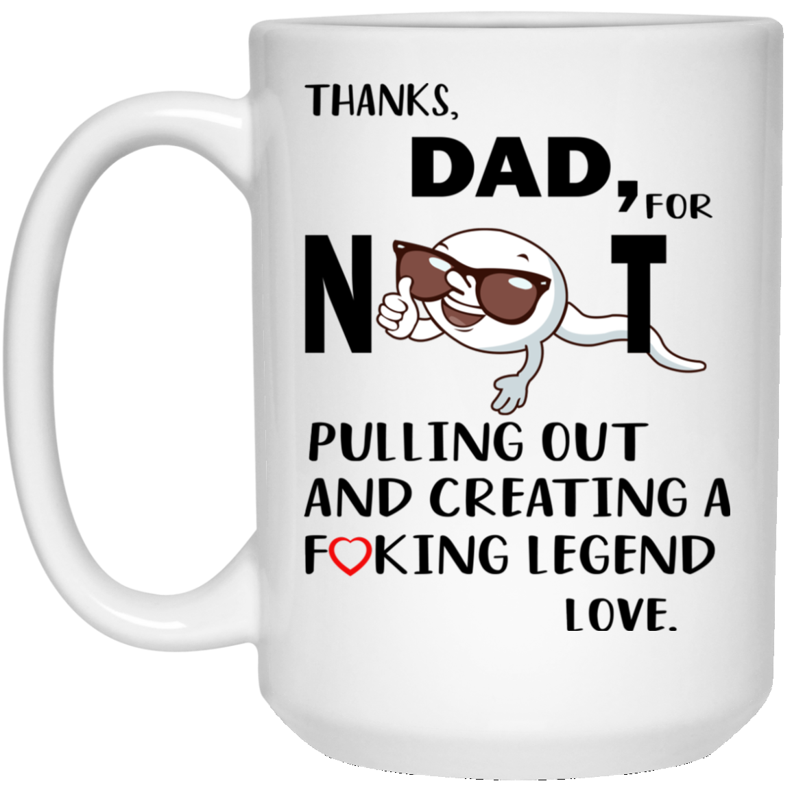 Funny Dad Gift Thanks For Not Pulling Out And Creating A F*cking Legend Mug 11Oz 