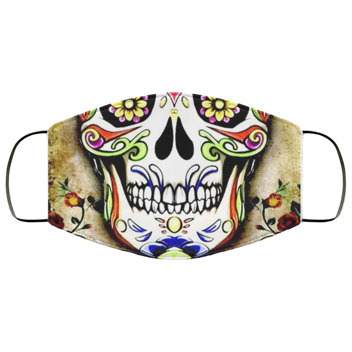Day Of The Dead Skull Face Mask | Teemoonley.com