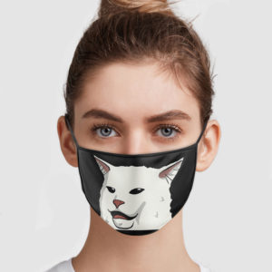 Woman Yelling At Confused Cat Face Mask