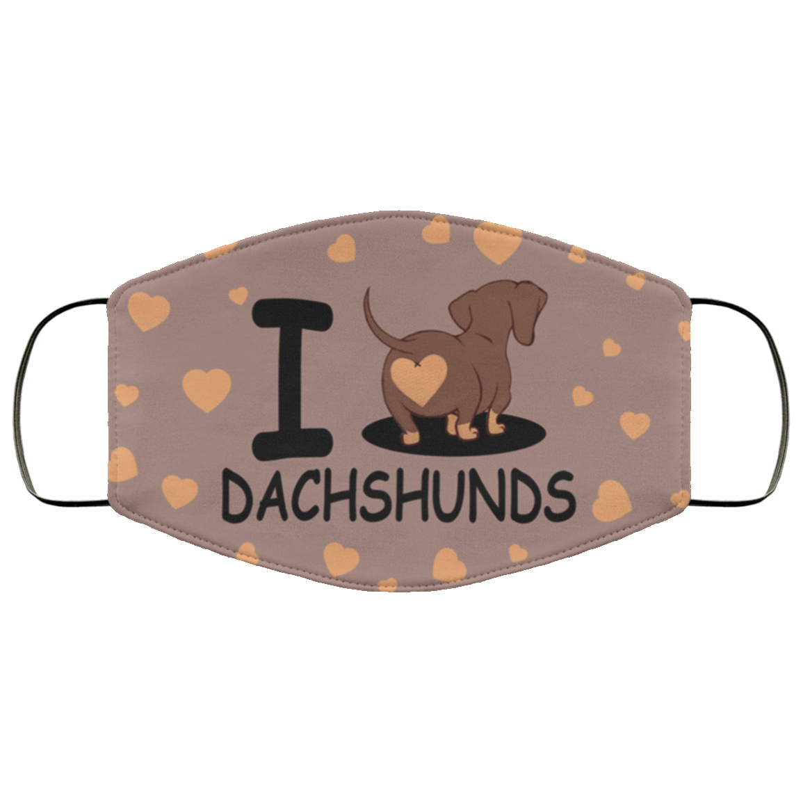 I Love Dachshunds Face Mask
