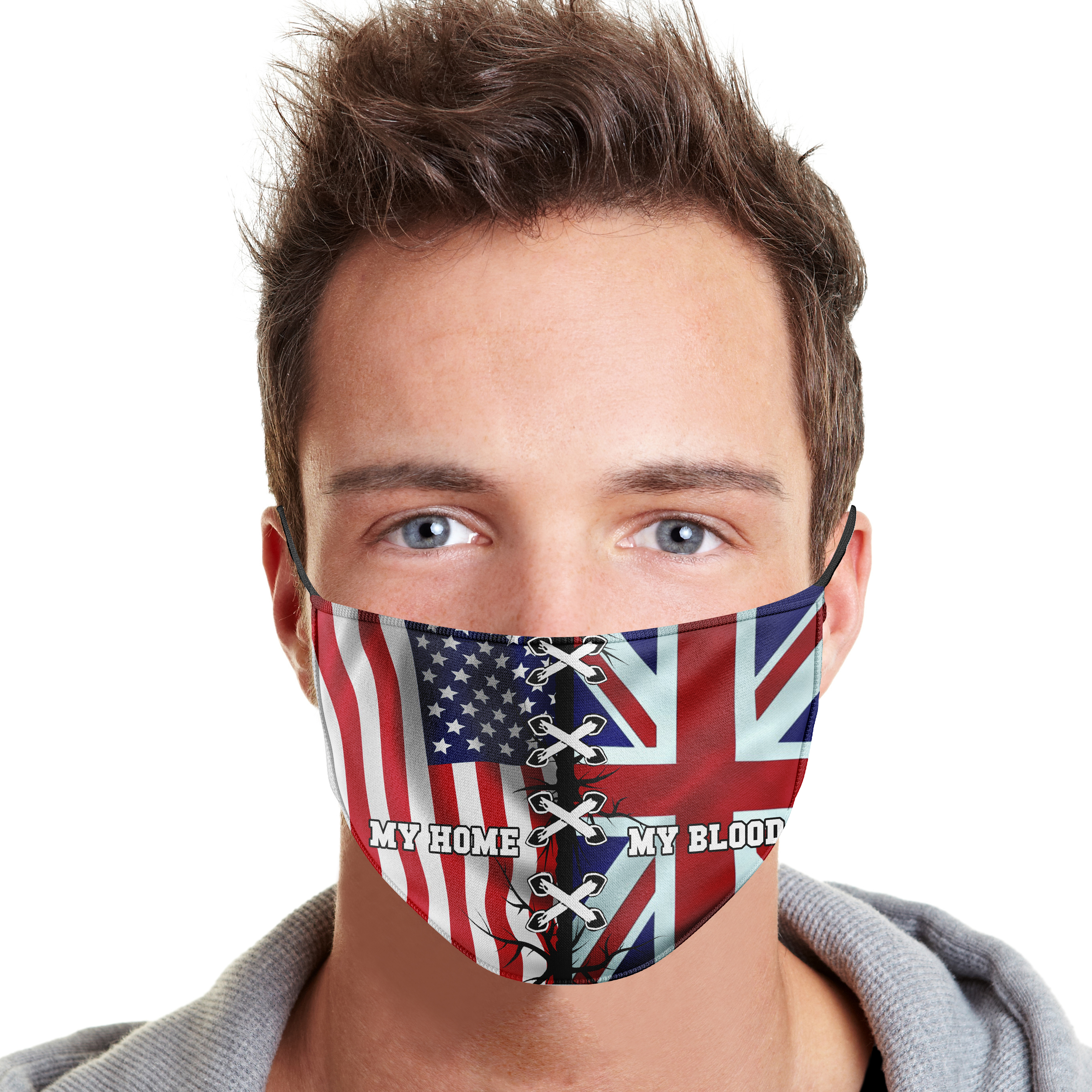 United States Is My Home - United Kingdom Is My Blood Face Mask