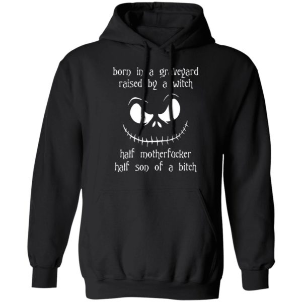 Born In A Graveyard Raised By A Witch Shirt | Teemoonley.com