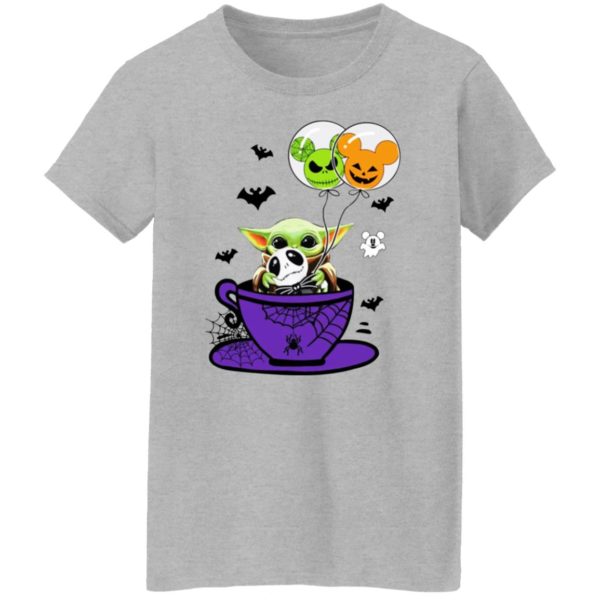 Baby Yoda Hug Jack Skellington Halloween Coffee Shirt