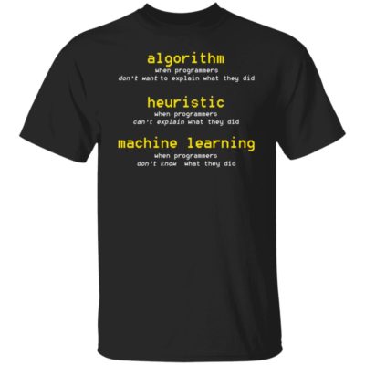 Algorithm – Heuristic – Machine Learning Shirt
