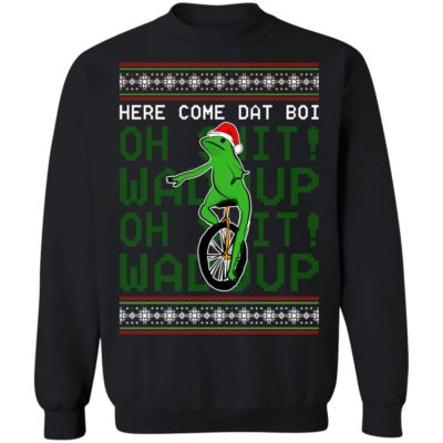 Frog Here Come Dat Boi Christmas Sweater
