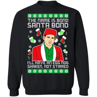 Michael Scott The Name Is Bond Santa Bond Christmas Sweater