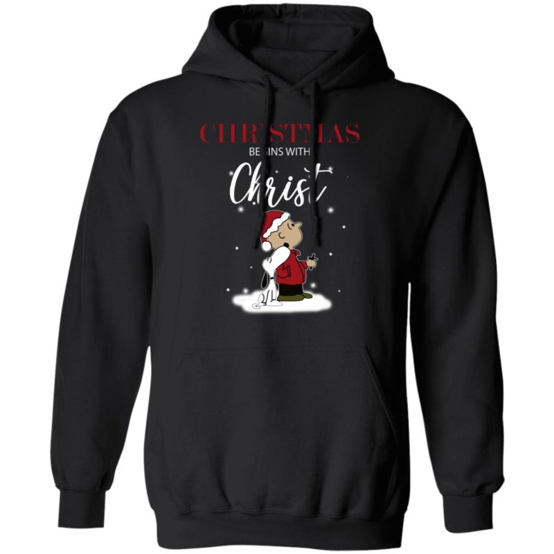 Snoopy And Charlie Brown - Christmas Begin With Christ Shirt
