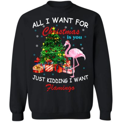 All I Want For Christmas Is You Just Kidding I Want Flamingo Shirt